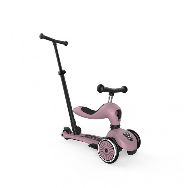 Jeździk i hulajnoga z rączką do prowadzenia Highwaykick 1 Push and Go 2w1 SCOOTANDRIDE 1-5 lat - Wildberry