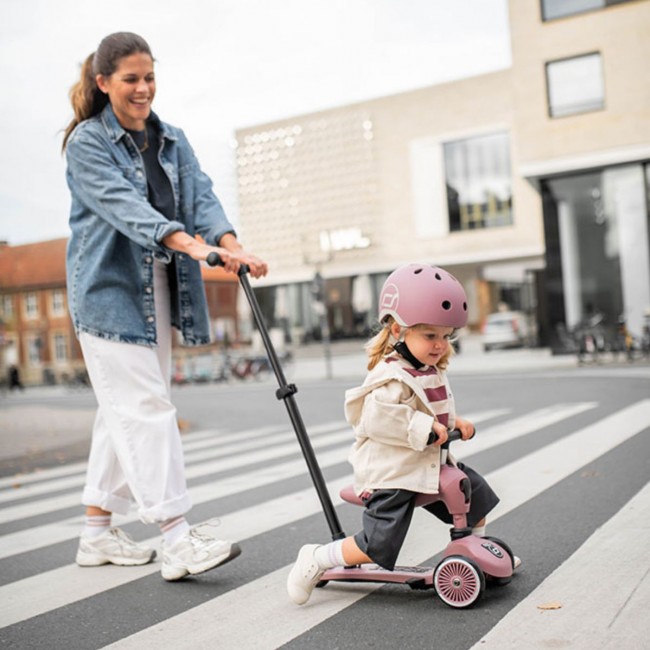 Jeździk i hulajnoga z rączką do prowadzenia Highwaykick 1 Push and Go 2w1 SCOOTANDRIDE 1-5 lat - Wildberry