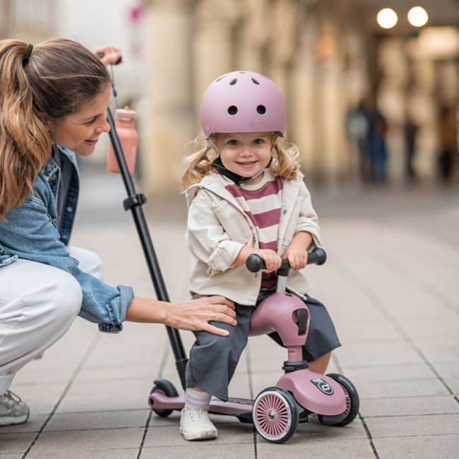 Jeździk i hulajnoga z rączką do prowadzenia Highwaykick 1 Push and Go 2w1 SCOOTANDRIDE 1-5 lat - Wildberry