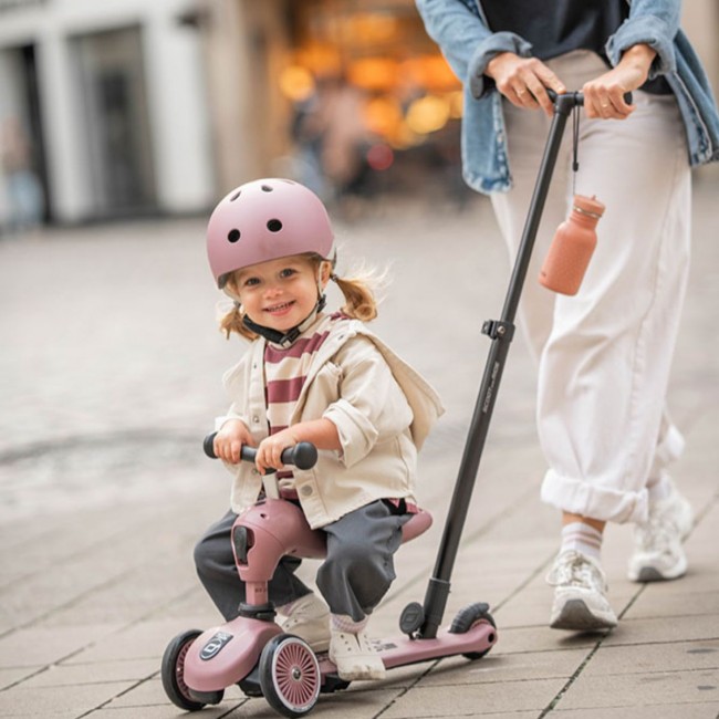 Jeździk i hulajnoga z rączką do prowadzenia Highwaykick 1 Push and Go 2w1 SCOOTANDRIDE 1-5 lat - Wildberry