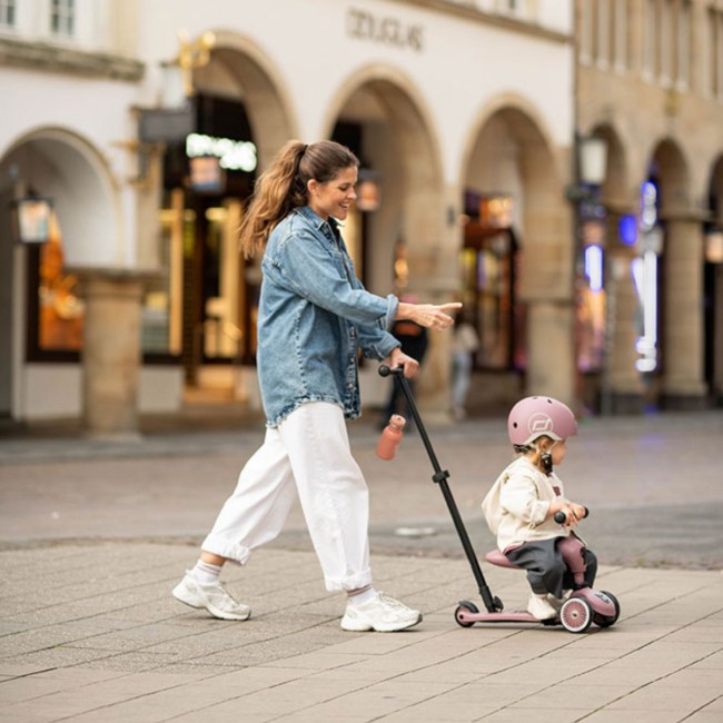 Jeździk i hulajnoga z rączką do prowadzenia Highwaykick 1 Push and Go 2w1 SCOOTANDRIDE 1-5 lat - Wildberry