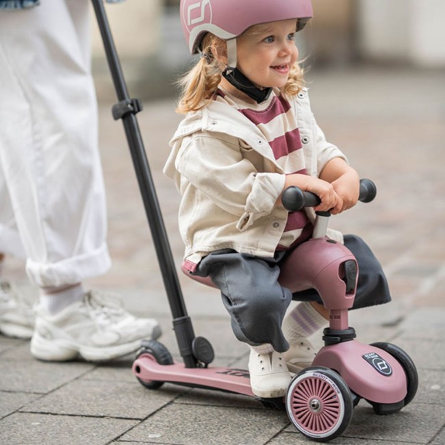 Jeździk i hulajnoga z rączką do prowadzenia Highwaykick 1 Push and Go 2w1 SCOOTANDRIDE 1-5 lat - Wildberry