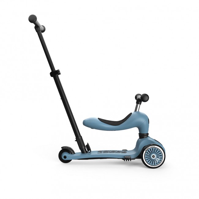 Jeździk i hulajnoga z rączką do prowadzenia Highwaykick 1 Push and Go 2w1 SCOOTANDRIDE 1-5 lat - Steel