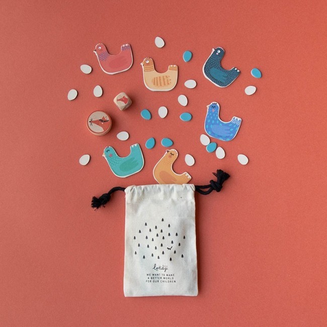 Gra rodzinna wersja kieszonkowa Cluck, cluck! Fox! Londji - Puk Puk, tu lisek!