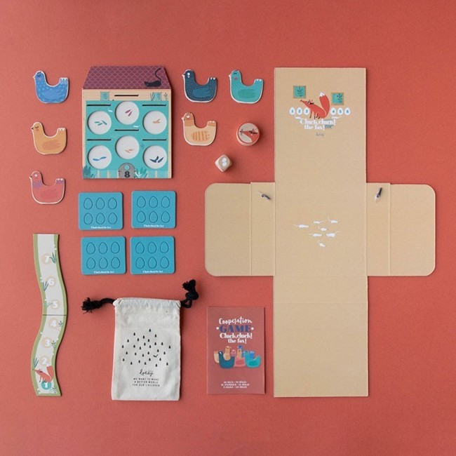 Gra rodzinna wersja kieszonkowa Cluck, cluck! Fox! Londji - Puk Puk, tu lisek!