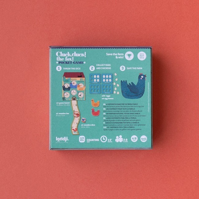 Gra rodzinna wersja kieszonkowa Cluck, cluck! Fox! Londji - Puk Puk, tu lisek!