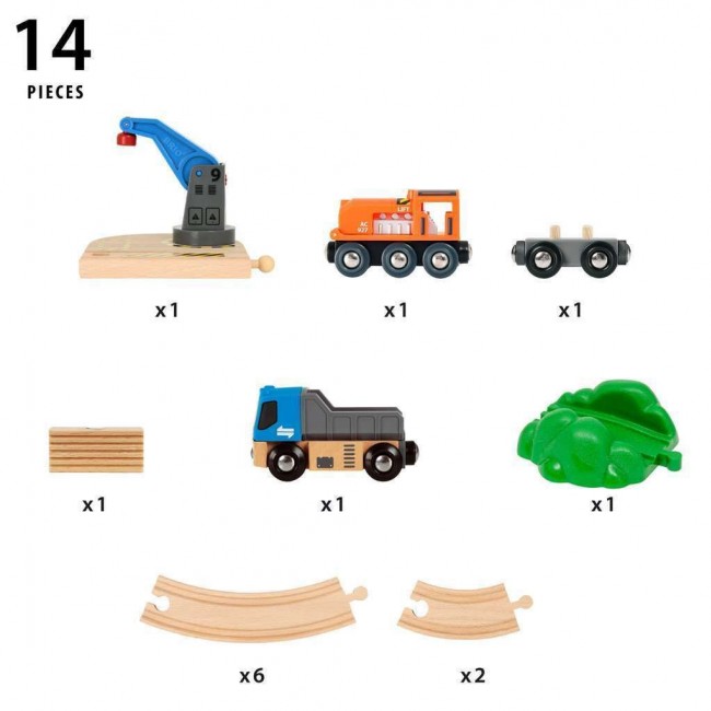 Kolejka zestaw startowy BRIO World - Z dźwigiem
