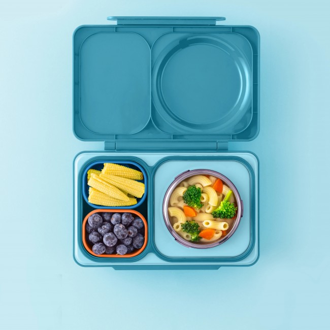 Dwa szczelne pojemniczki do lunchboxa OmieBox UP Dip OMIE - Blue Orange