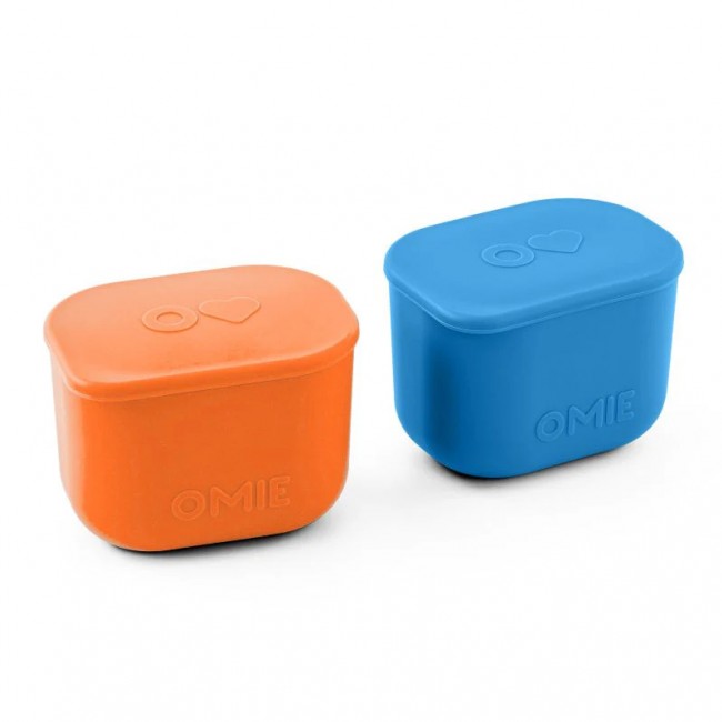 Dwa szczelne pojemniczki do lunchboxa OmieBox UP Dip OMIE - Blue Orange