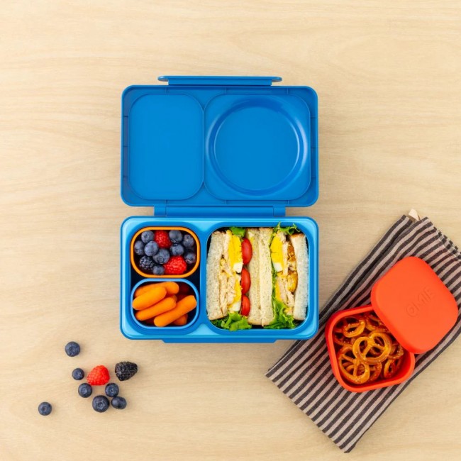 Dwa szczelne pojemniczki do lunchboxa OmieBox UP Dip OMIE - Blue Orange