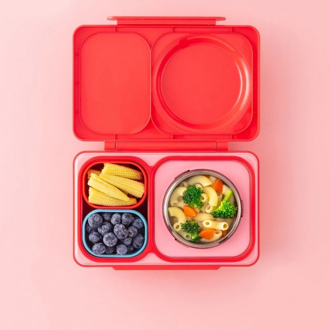 Dwa szczelne pojemniczki do lunchboxa OmieBox UP Dip OMIE - Pink Teal
