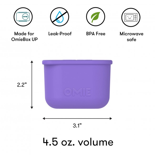 Dwa szczelne pojemniczki do lunchboxa OmieBox UP Dip OMIE - Purple Green