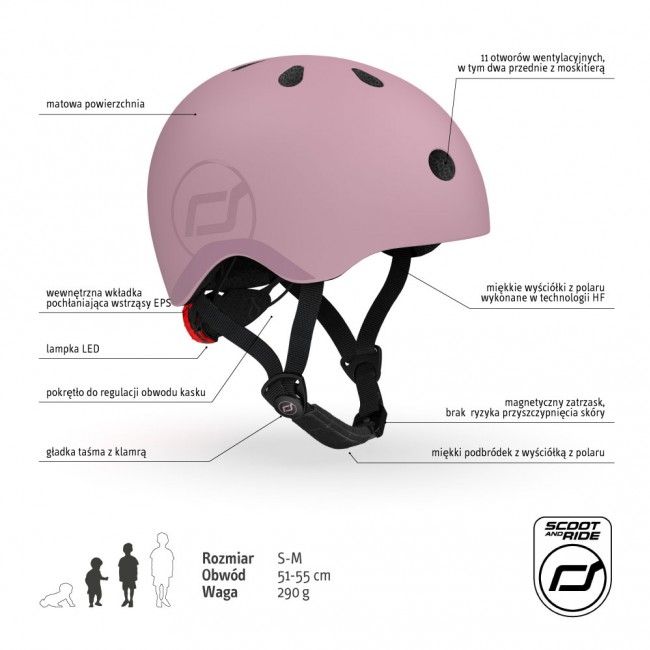 Kask dla dzieci SCOOTANDRIDE 3+ S-M - Wildberry