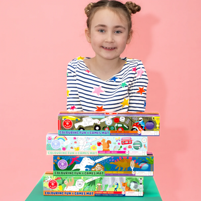 Silikonowa Mata do Kolorowania, Gry i Zabawy Floss&Rock - Dinozaury