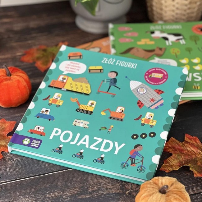 Książka "Złóż figurki. Pojazdy" wydawnictwo Zielona Sowa