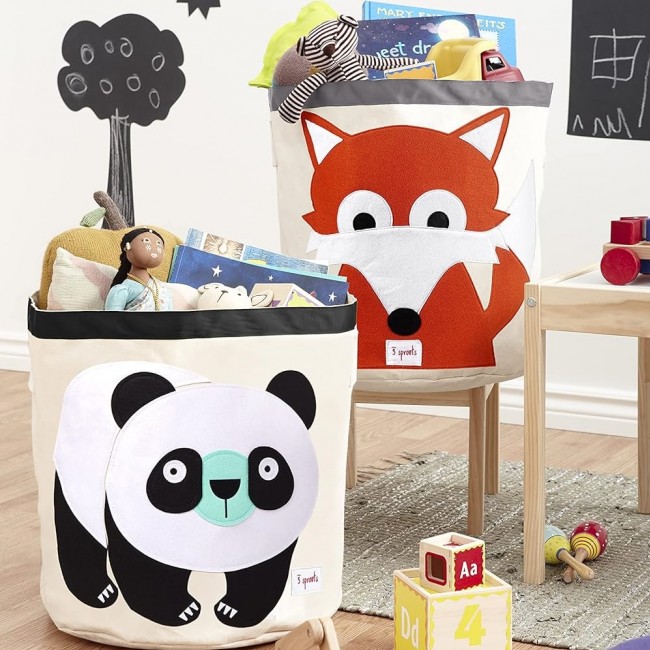 Duży bawełniany pojemnik na zabawki 3 Sprouts - Panda