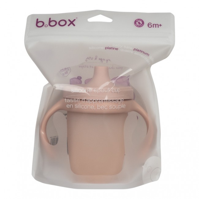 Silikonowy kubek z ustnikiem B.box - różowy