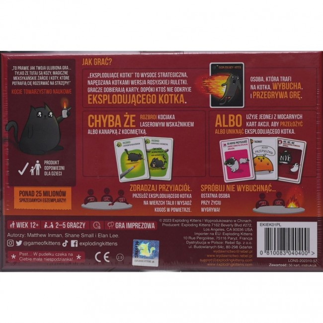 Gra karciana Rebel - Eksplodujące Kotki