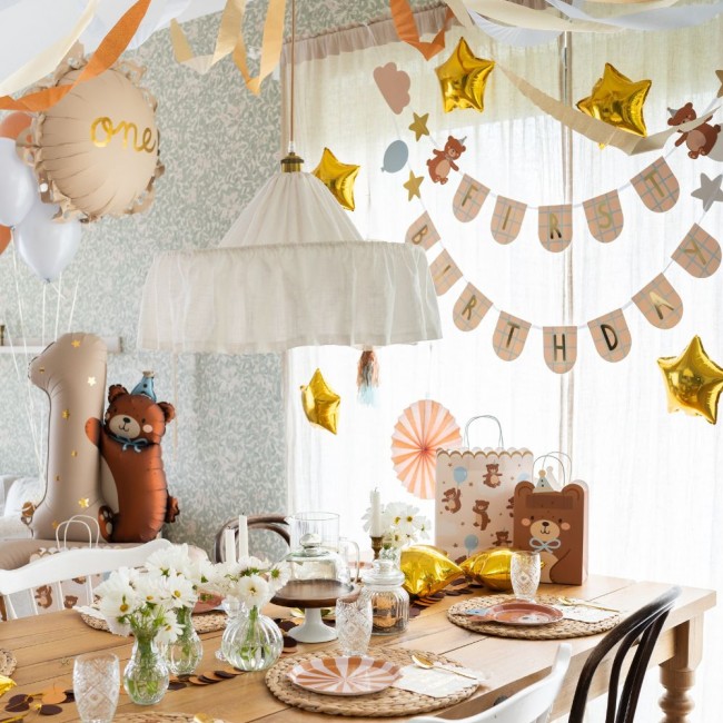 Balon foliowy Party Deco - Cyfra "1" z Misiem 81 x 72 cm