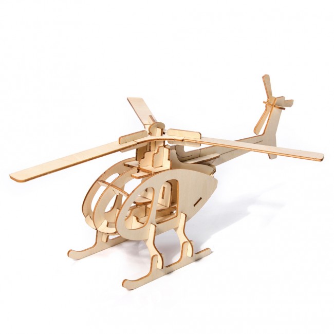 Drewniane Puzzle Model 3D Little Story - Helikopter