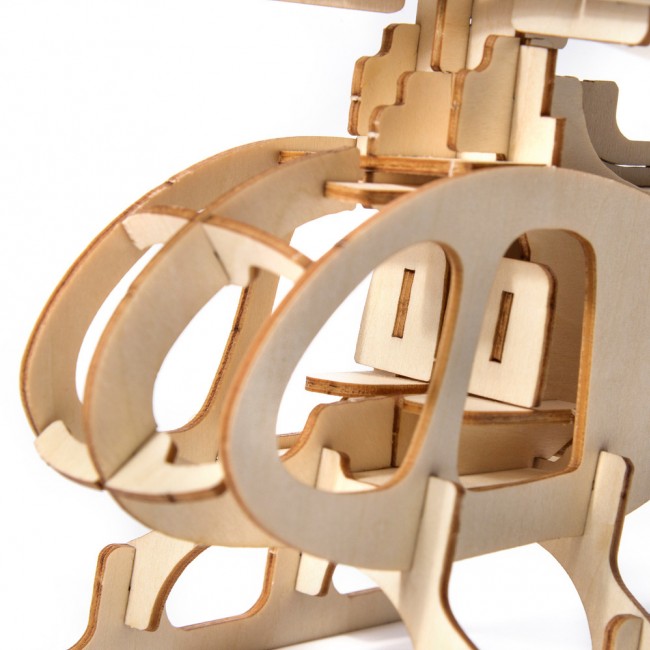 Drewniane Puzzle Model 3D Little Story - Helikopter