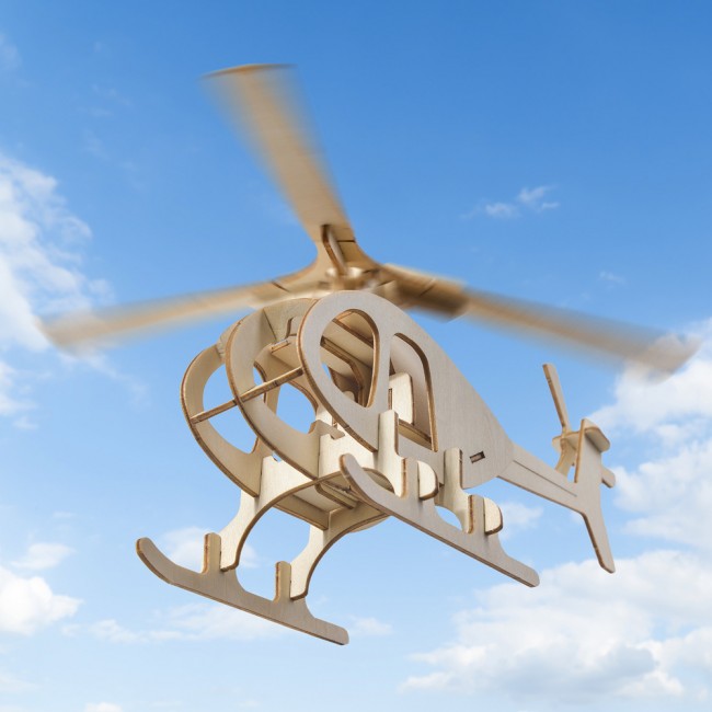 Drewniane Puzzle Model 3D Little Story - Helikopter