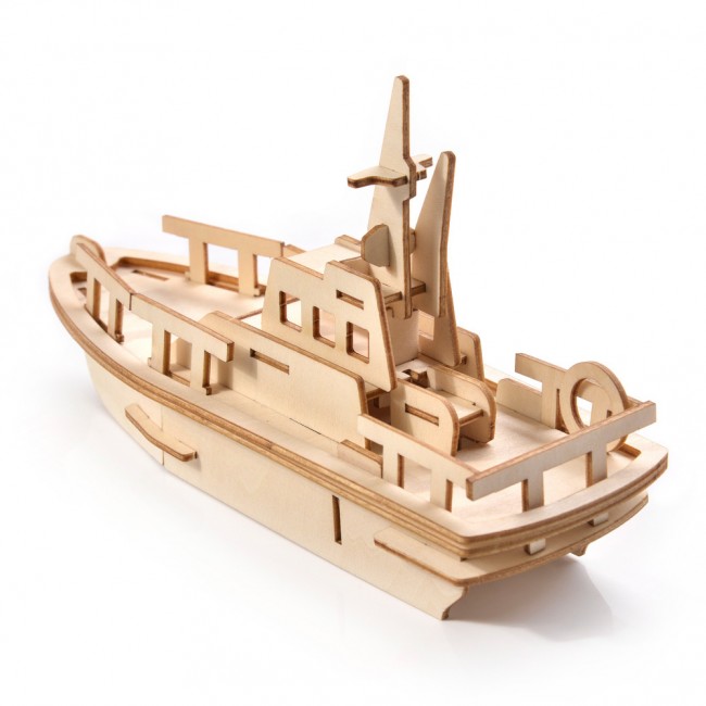 Drewniane Puzzle Model 3D Little Story - Jacht
