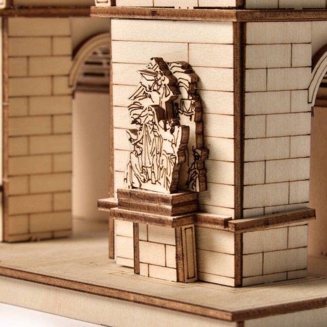 Drewniane Puzzle Model 3D Little Story - Łuk Triumfalny