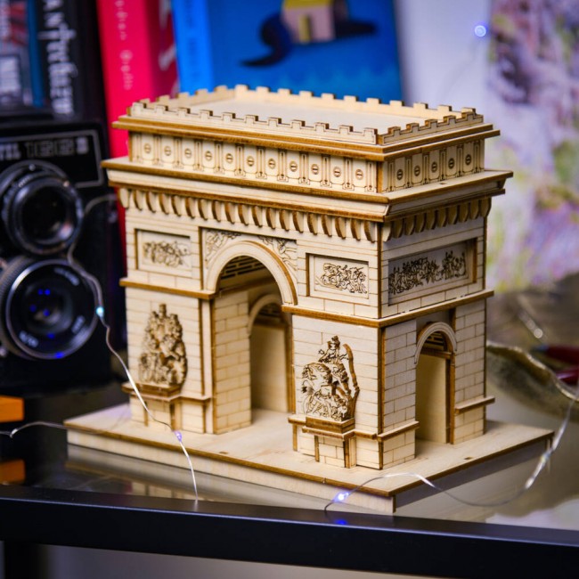 Drewniane Puzzle Model 3D Little Story - Łuk Triumfalny