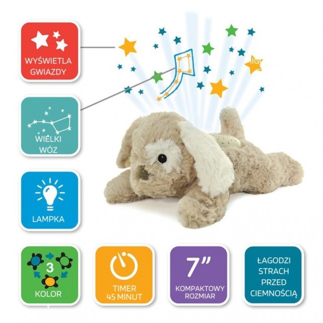 Pluszowy projektor dla dzieci Dream Buddies™ Cloud B - Piesek Patch