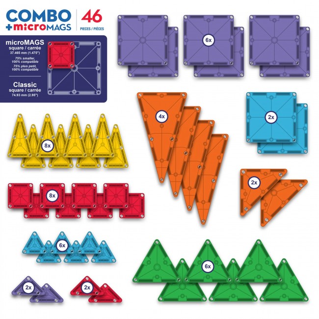 Klocki magnetyczne MAGNA-TILES - microMAGS Combo 46 el.