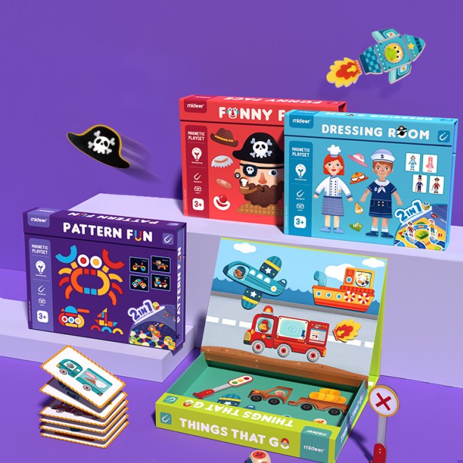 Magnetyczna układanka i gra 2w1 mideer - Ubrania