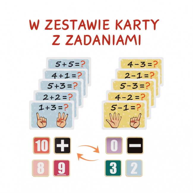 Drewniana zabawka edukacyjna nauka liczenia na palcach TOPBRIGHT