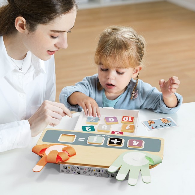 Drewniana zabawka edukacyjna nauka liczenia na palcach TOPBRIGHT