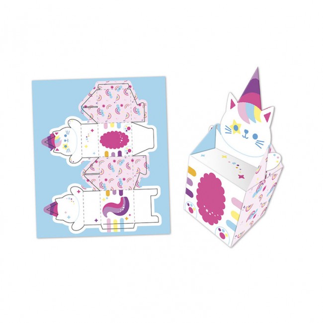 Zestaw kreatywny 12 pudełek z papieru kawaii do samodzielnego wykonania Janod 7+