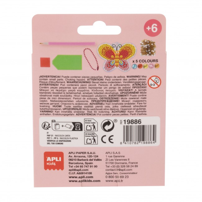 Zestaw do robienia diamentowych breloczków DIY Apli Kids - Motyl