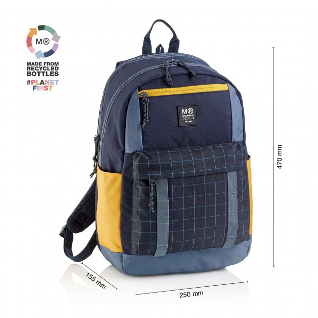 Plecak szkolny trzykomorowy Amsterdam Miquelrius - Rider Black 28L
