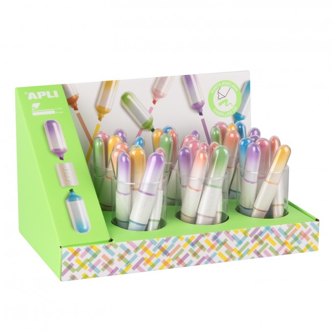 Dwustronne zakreślacze Apli Kids, 6 kolorów - 3 szt.