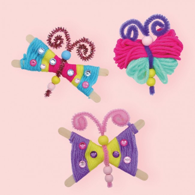 Zestaw kreatywny DIY Craft Kit Apli Kids - Wełniane Motyle