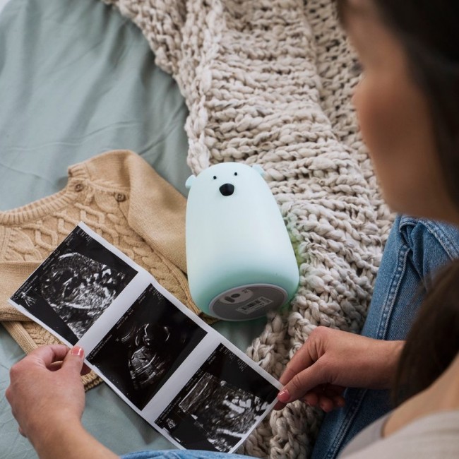 Lampka miś duży Rabbit & Friends - błękitna chmurka z pilotem