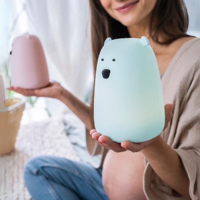 Lampka miś duży Rabbit & Friends - błękitna chmurka z pilotem