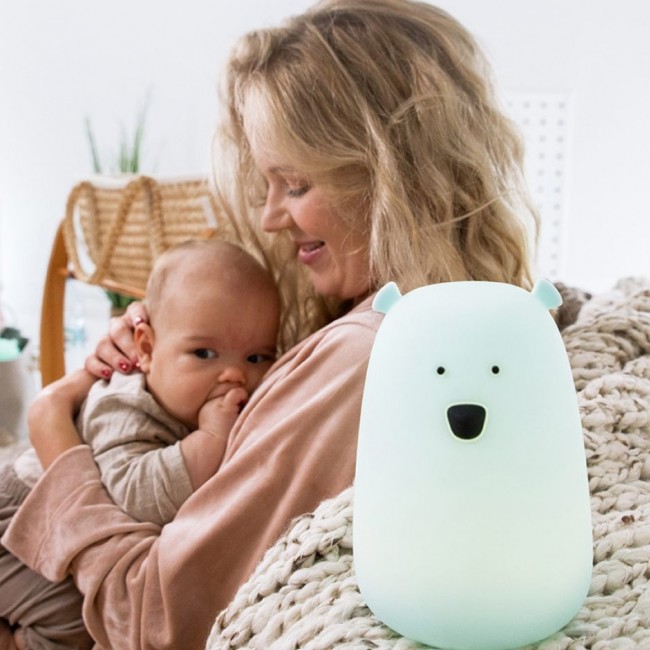 Lampka miś duży Rabbit & Friends - błękitna chmurka z pilotem