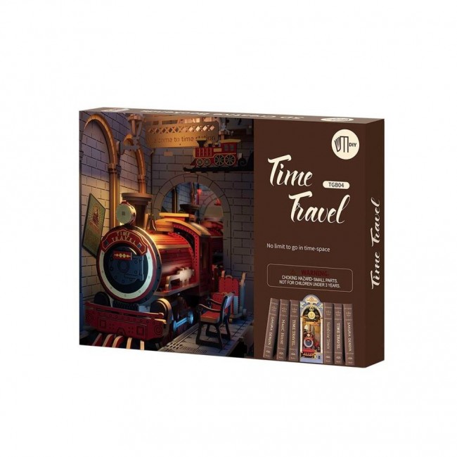 Składany Drewniany Model LED Robotime - Book Nook Podróż w czasie