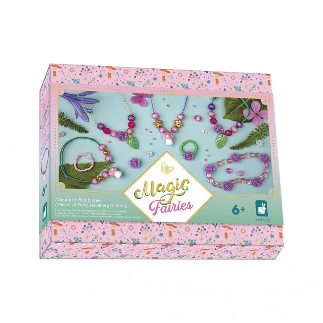 Zestaw kreatywny do tworzenia biżuterii ze szkatułką do przechowywania Janod - Wróżki Magic Fairies 6+