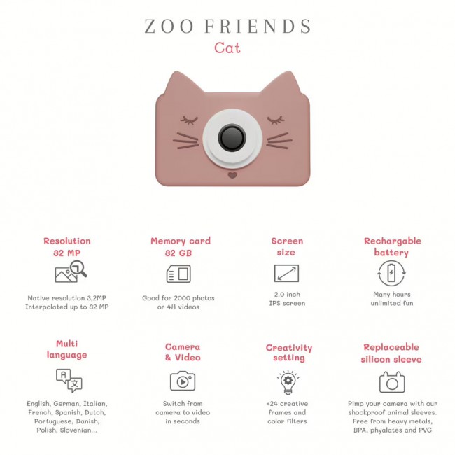 Aparat cyfrowy dla dzieci The Zoofamily - Kot