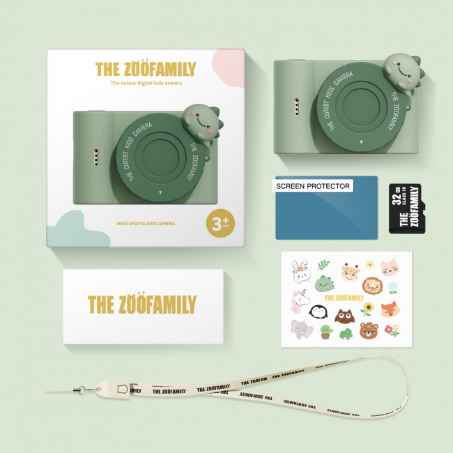Aparat cyfrowy dla dzieci Full HD Urban Zoo The Zoofamily - Dinozaur zielony