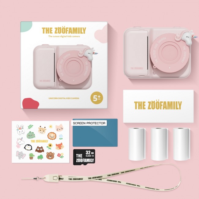 Aparat cyfrowy z drukarką dla dzieci Zoo Print The Zoofamily - Jednorożec