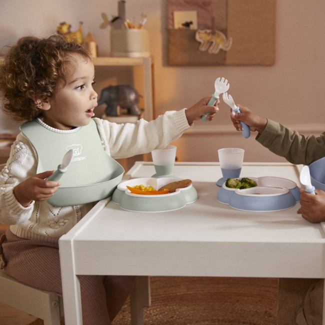 Zestaw do karmienia Mealtime Babybjorn - Powder Green
