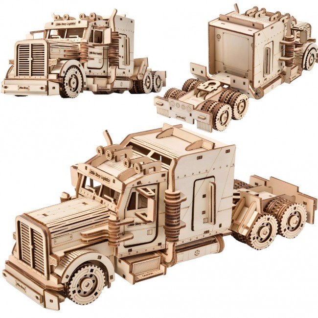 Drewniane Puzzle Model 3D Little Story - Ciężarówka