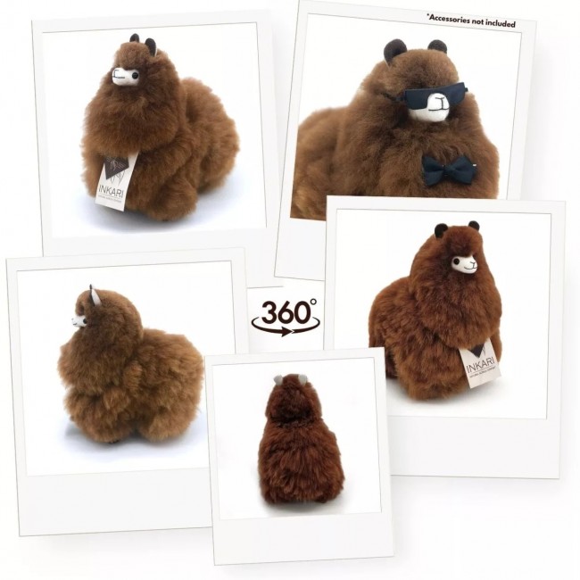 Puszysta maskotka Alpaka Inkari Naturals - Walnut 23 cm